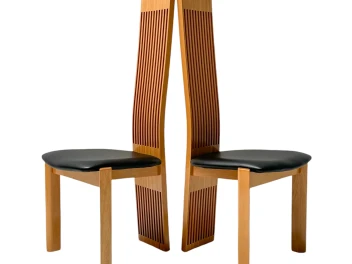 Post-Modern Slatted High Back Dining Room Chairs by Pietro Costantini, 1980s